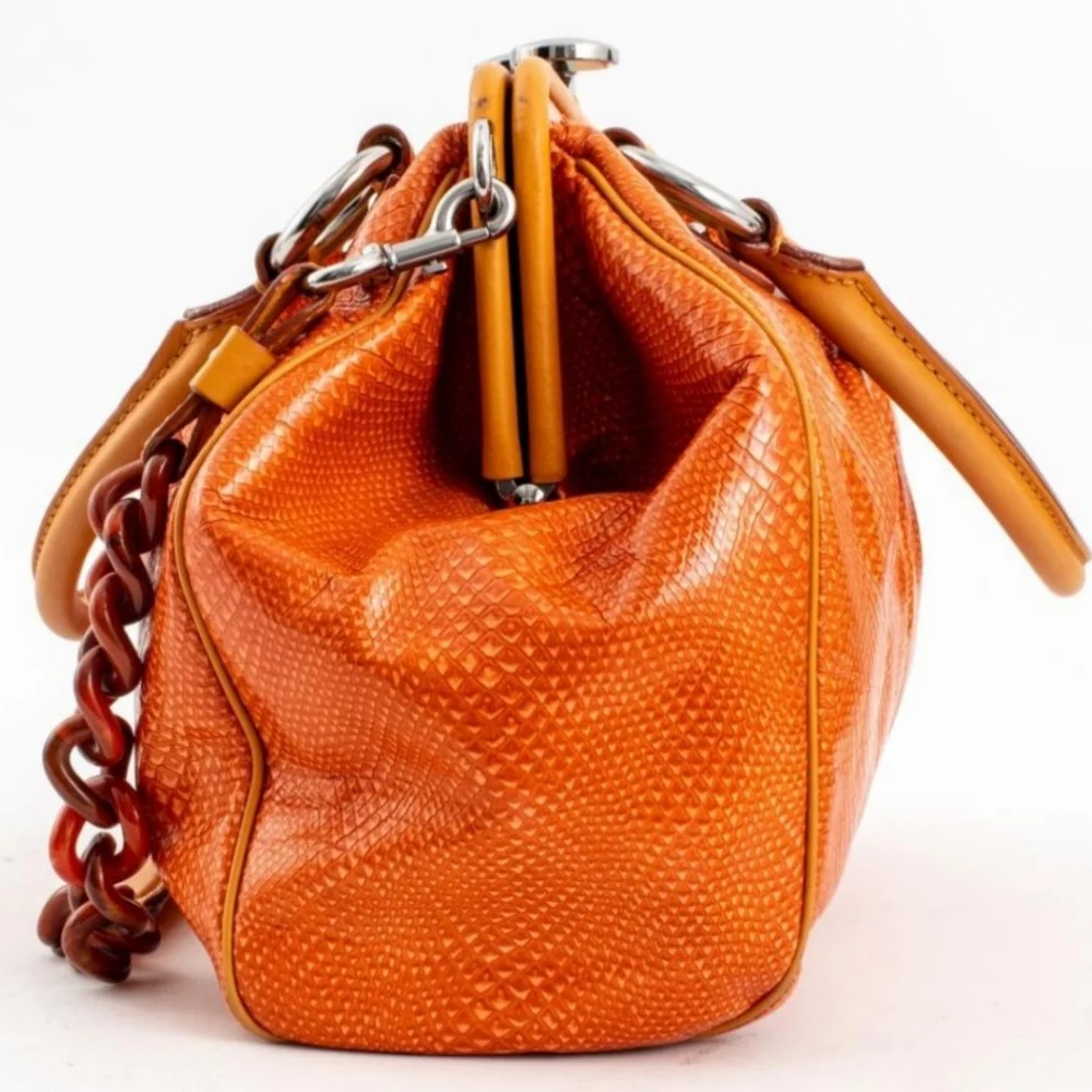 MARC JACOBS Stam CECILIA Embossed SNAKESKIN Two-way Crossbody Top Handle Handbag - Picture 6 of 17